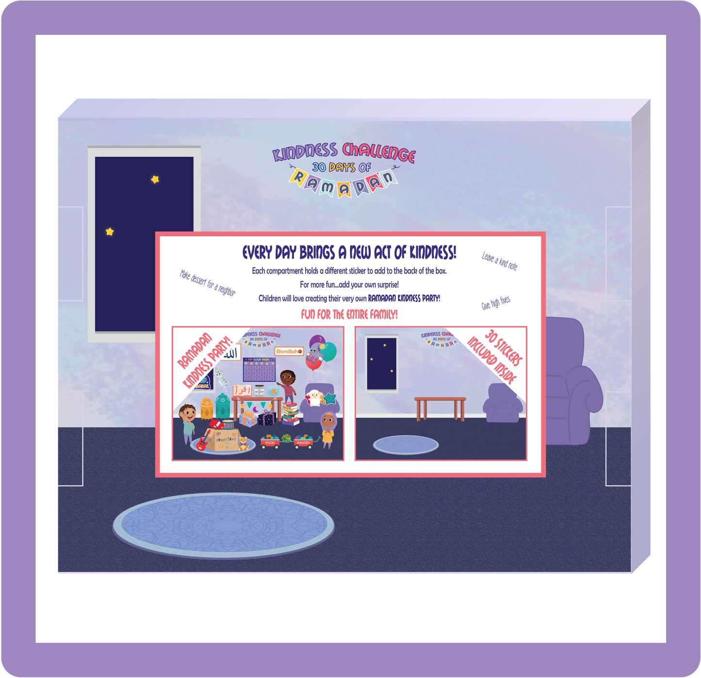 Ramadan Countdown Calendar - 30 Days of Kindness & Stickers