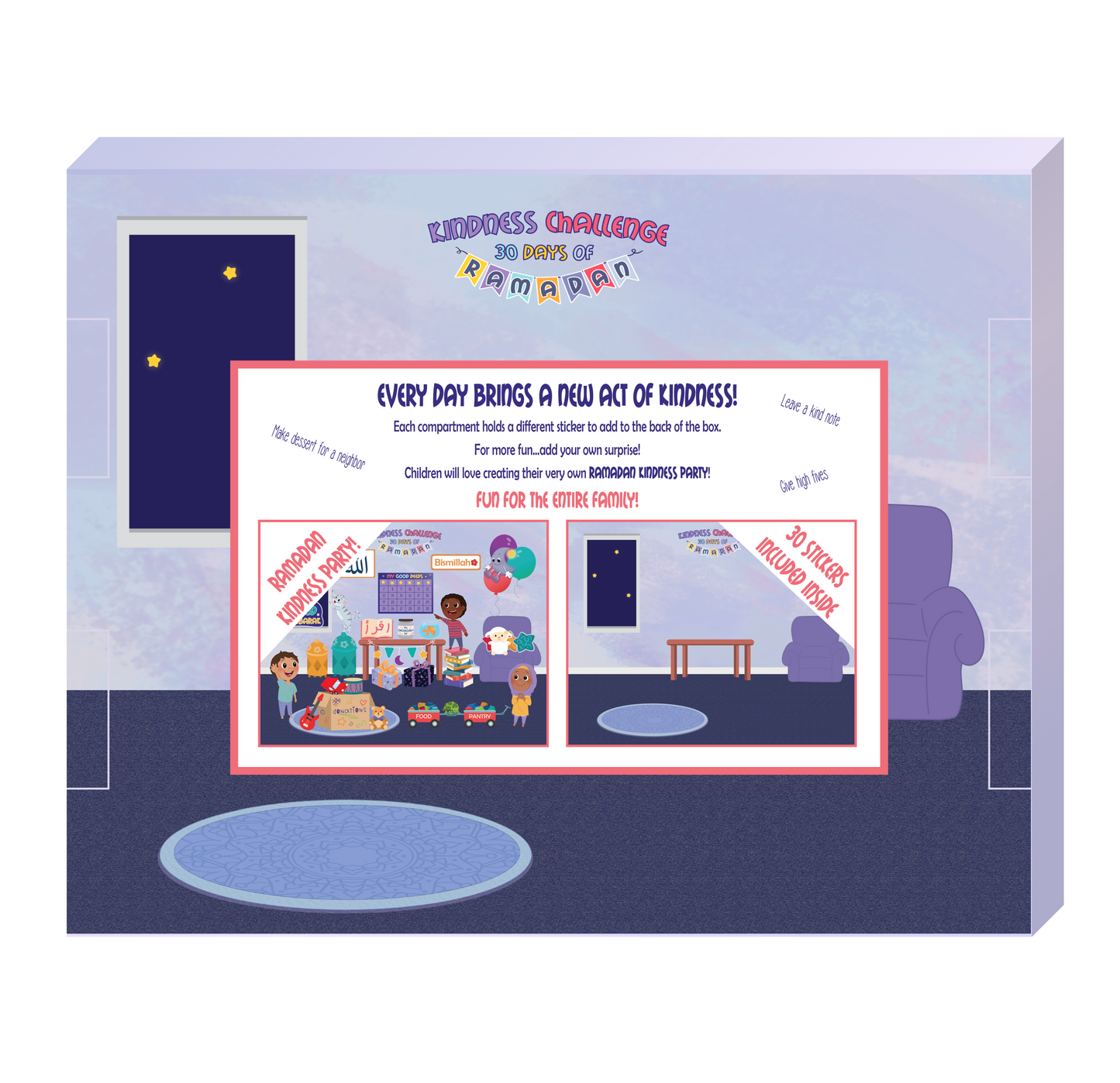 Ramadan Countdown Calendar - 30 Days of Kindness & Stickers