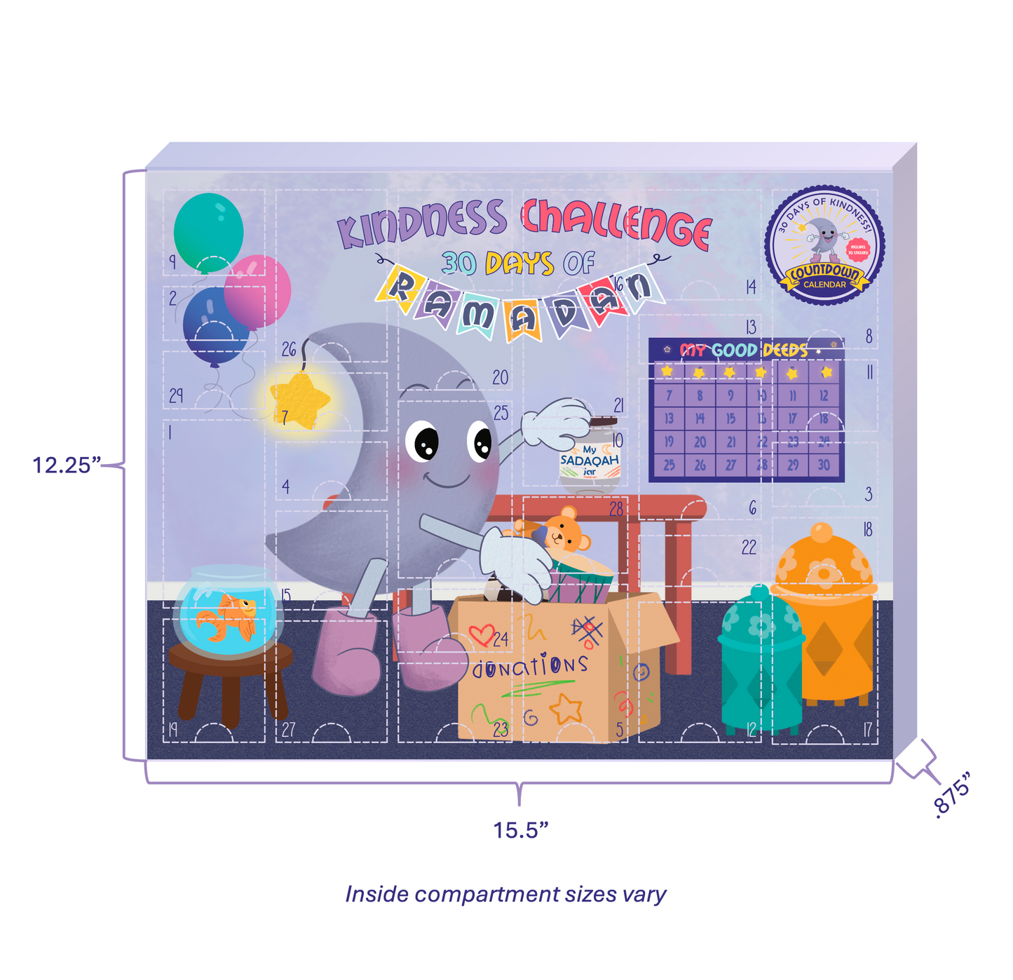 Ramadan Countdown Calendar - 30 Days of Kindness & Stickers